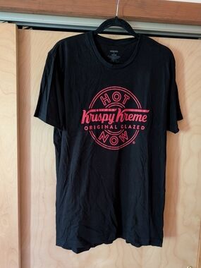 Men's Krispy Kreme Black T‑Shirt with Red Logo